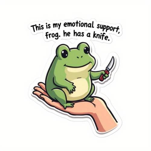 humorous emotional support knife sticker decal mental