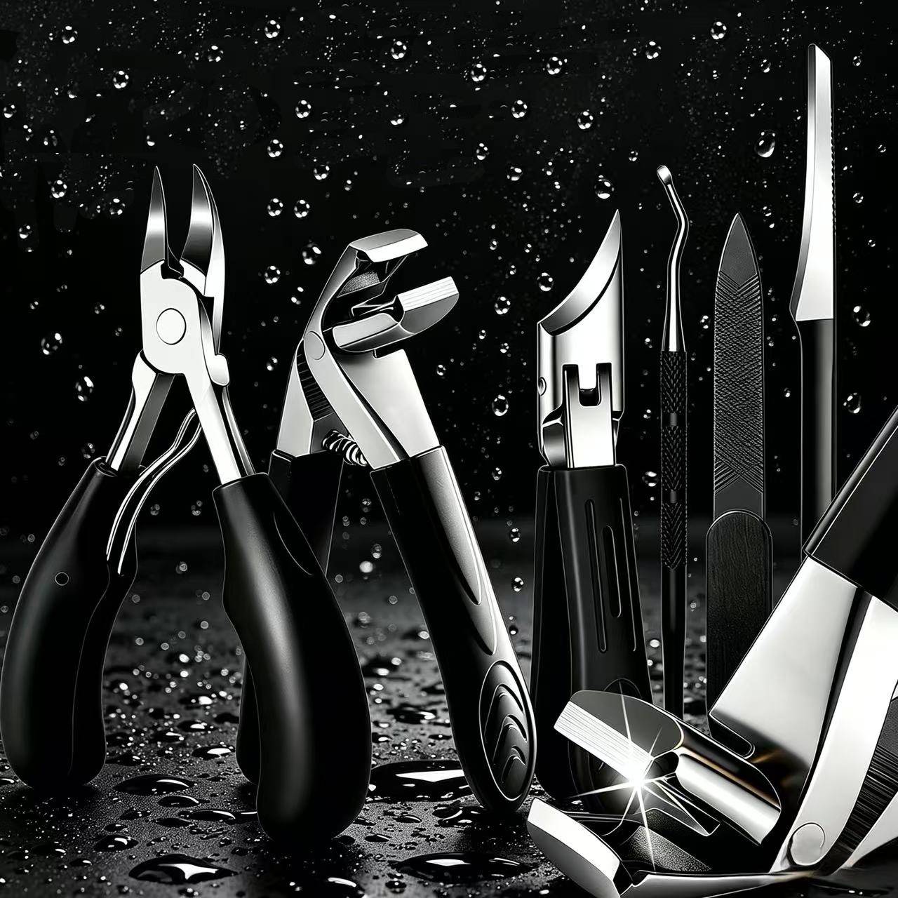 TEMU Multi-piece Professional Stainless Steel Nail Clipper Sets In Styles, Nail Clippers, Trimming Tools, Handles, Suitable For Men, Women, Seniors,