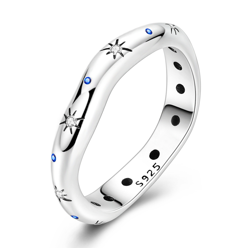 Women's Galaxy Ring in 925 Silver, Statement Design Gift