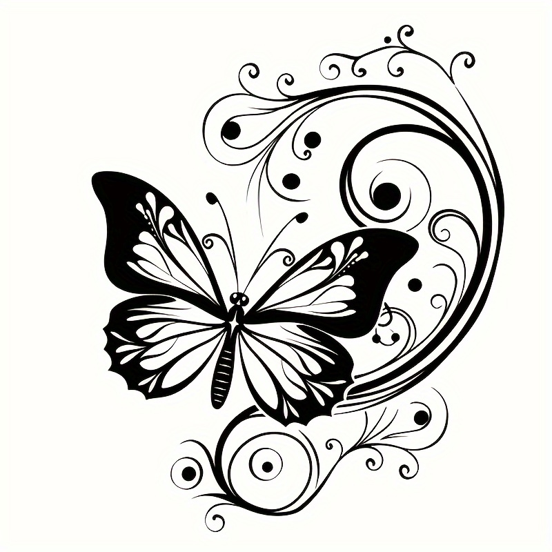 2d Flat, 2d Flat Sticker Fashion And Floral Tattoo Style Decal - Durable Pvc, Suitable For Cars, Motorcycles, And Body Art, 2d Flat