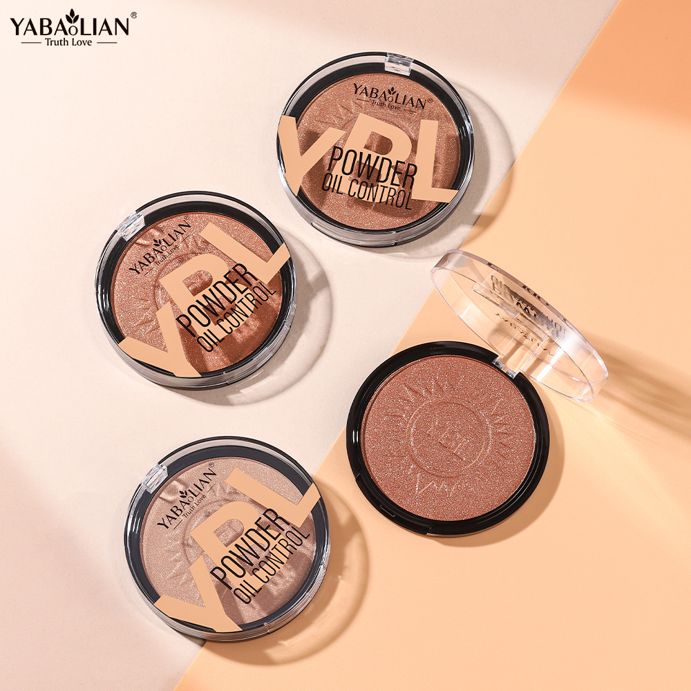 YABAOLIAN Wheat Pearlescent Powder with Glitter, Earth Bronzing Powder, Dark Brown Powder, Shadow Contour Contouring Highlighter Finishing Powder for Music Festival Y8044)