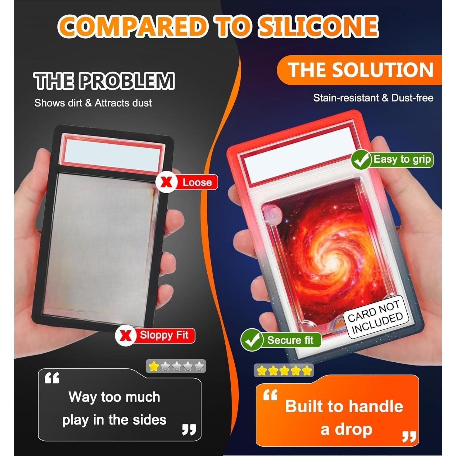 1pc Hard TPU Bumper Guard Slab Case Compatible for PSA Graded Cards, Suitable for Trading Card Protective Cover with Shockproof Edge Protection, Slab Edge for PSA Holders, Collector' Trading Card Protection