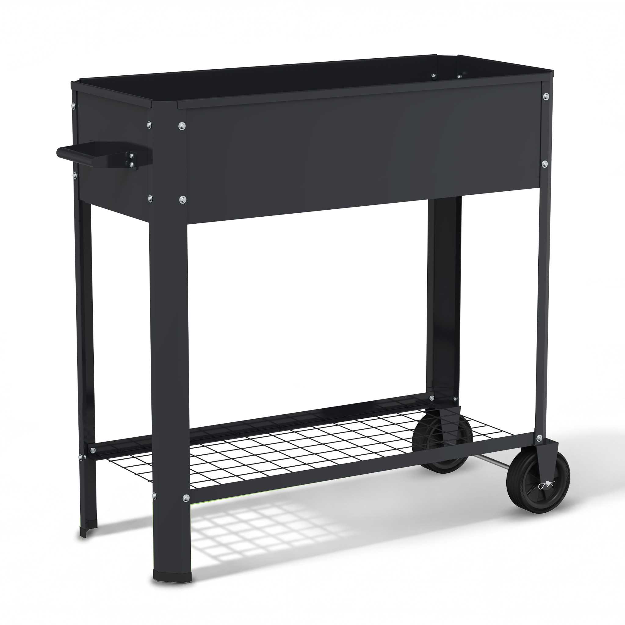 Garden Bed, Raised Flower Bed, Garden Cart, Planting Box, Garden Shelf, With Grid Shelf, Suitable For Planting Vegetables, Flowers, Plants