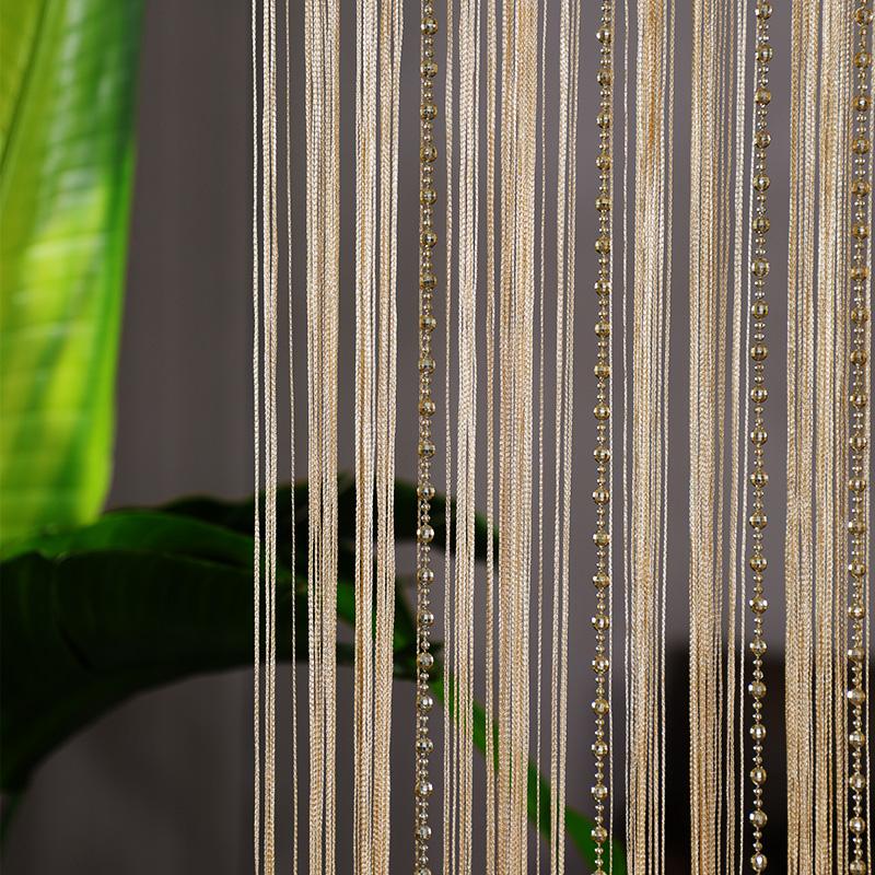 Image of Beaded Fringe Curtain Doorway Divider For Living Room Bedroom Wedding Party Decor Handmade Tassel Curtain Home Decoration