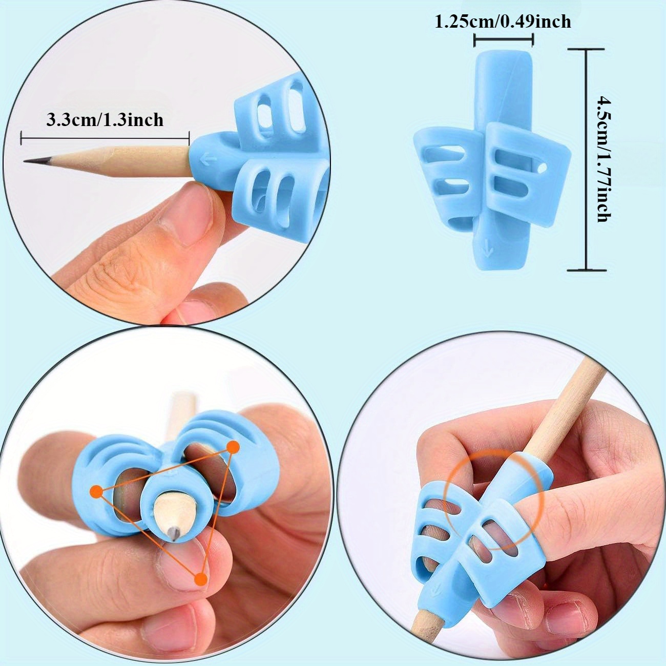 8 pack pencil grips for handwriting pencil gripper and holder posture correction training writing improves posture   pencil holder     material Product details 4