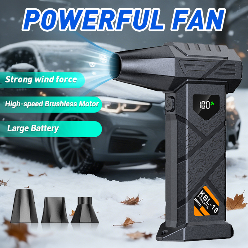 E-shop 9000000RPH Super Starker Wind Schneefräse/Schneeentferner, Tragbarer Gebläse, USB-C Schnellladung, 5 Leistungsstarke