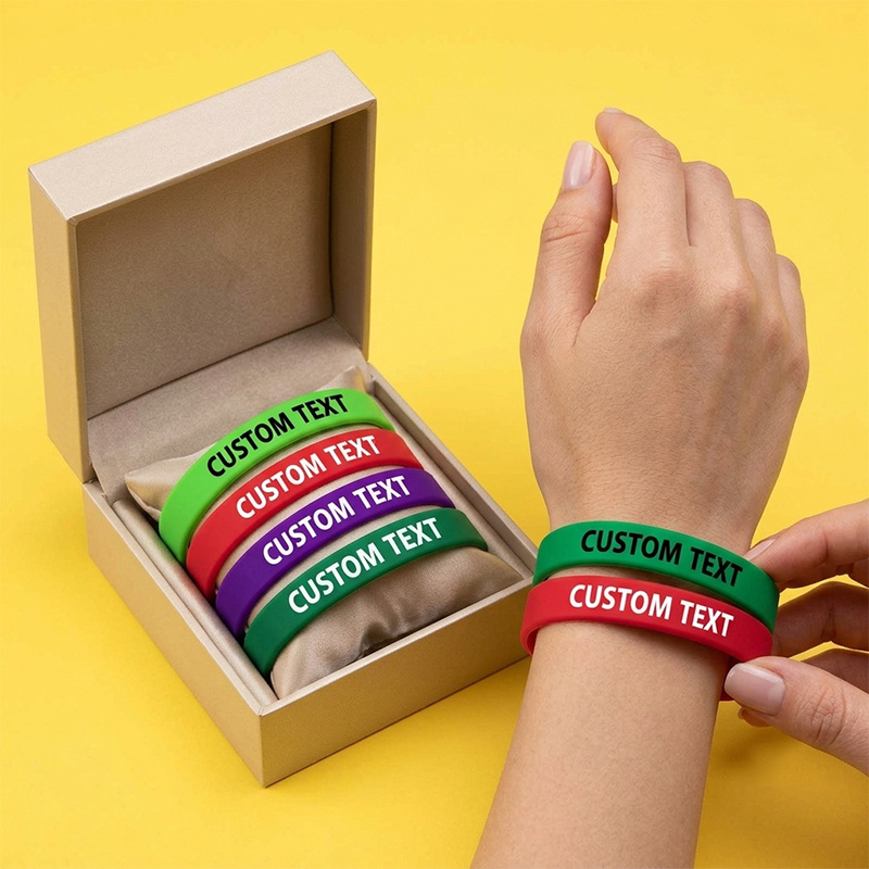 180pc Custom Silicone Wristbands Set, Personalised Gift