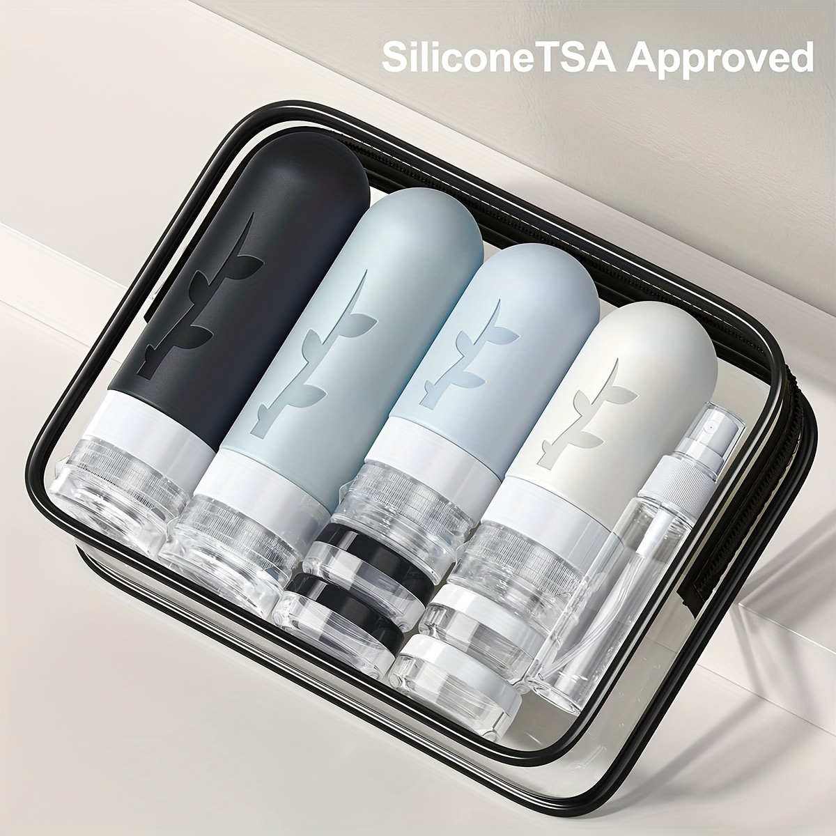 

17pcs Silicone Travel Bottle Set With Portable Storage Bag, Surprise Valentine's Day Gift, Leakproof & Refillable Toiletries, Cosmetics & .