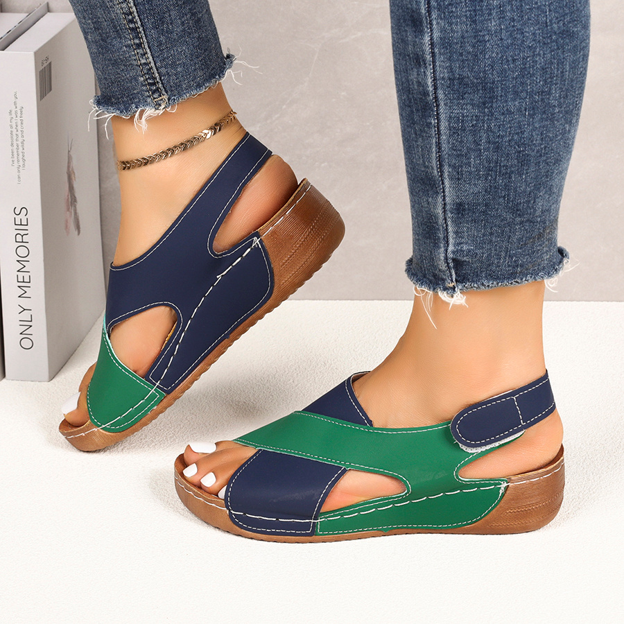 womens wedge sandals cross color thick sole open toe versatile classic summer shoes women shoes