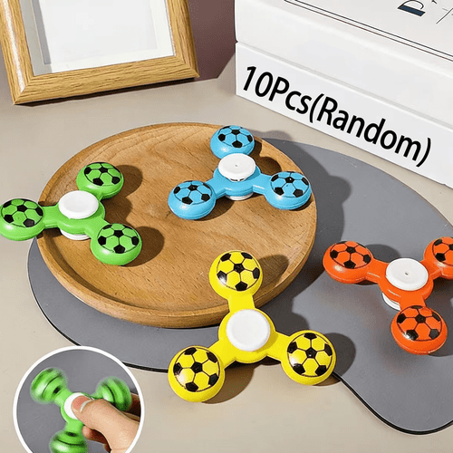 10pcs soccer ball shape fidget spinners cute toys classroom prizes birthday event party christmas halloween day gifts stress relief toys summer outdoor toys pocket toys random
