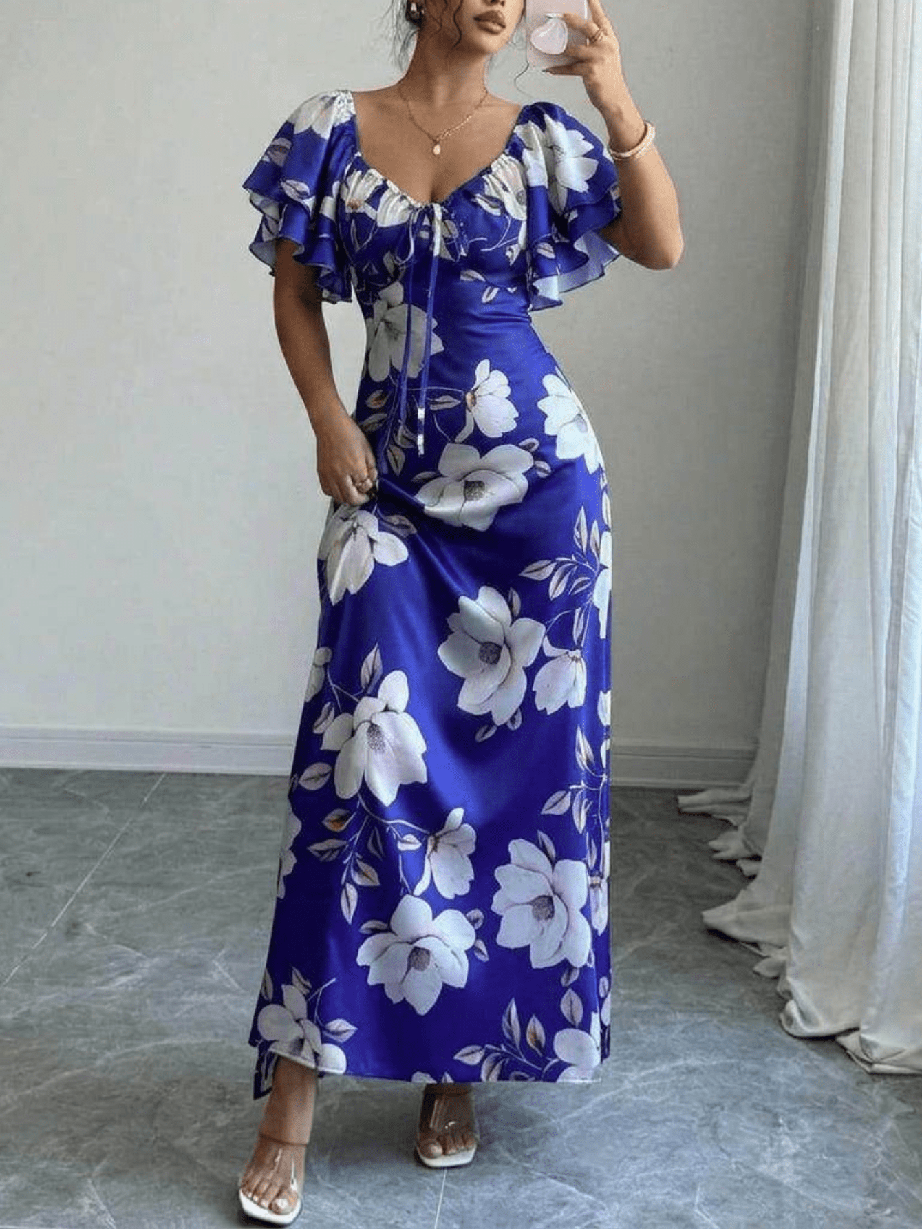 dark blue corset dress Navy Halter Corset Mermaid Ruched Long Formal Dress with Slit, Navy Blue / 00