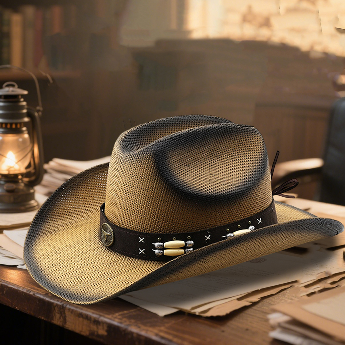 western outback cowboy straw western cowgirl - Temu display picture 1