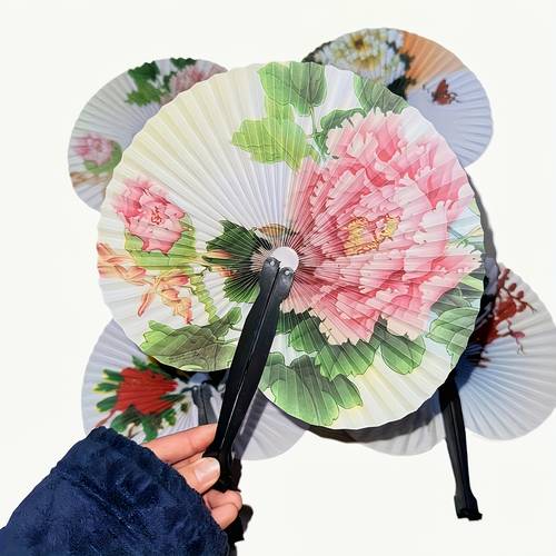 30pcs chinese style hand held folding fans modern paper fans decorative printed patterns summer accessories creative birthday gifts photography props random styles and colors
