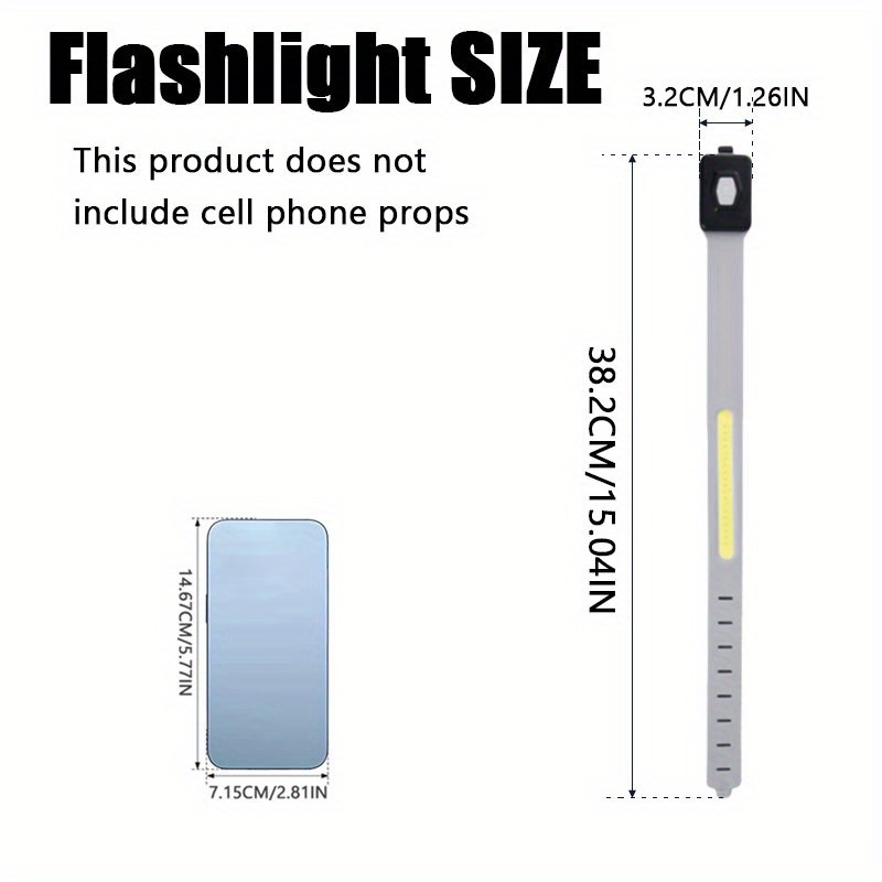 2pcs ultra light cob running wrist light usb c rechargeable safety bracelet w 3     button comfortable rubber strap for   during night running walking cycling jogging   visibility grey Product details 3