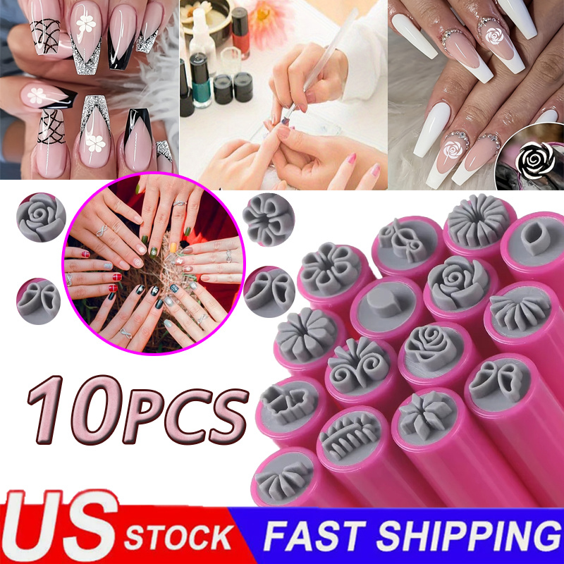 

10pcs Nail Art Set, Nails Art Flower Kit, Nails Tool For Women, Nails Art Printer, Nail Tech Supplies