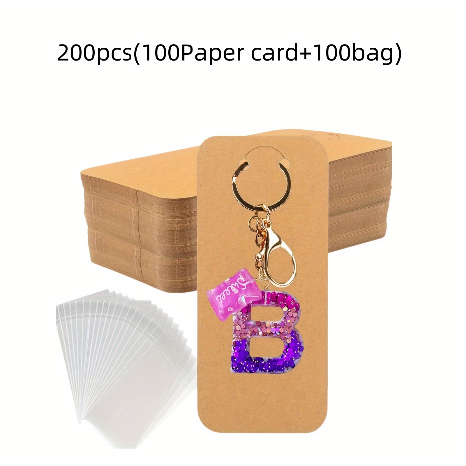 Image of 200/400/800/1600 Premium Jewelry Display Cardboard Cases With Protective Sleeves - Elegant Necklace, Earring & Keychain Tags, Ideal For Small Business Craft - Durable Cardboard Design (white, Black