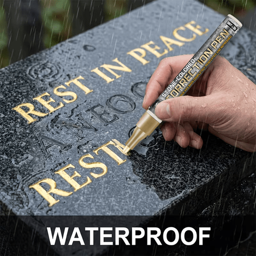 goldener grabsteinmarker | restauriert verblasste schrift auf grabsteinen granitoberflächen, wetterfest, schnell trocknendes ölbasiertes feinspitzenprodukt, entwickelt für friedhofspflege marmorfliesen-farbwiederherstellung, speziell für friedhofspflege inschriftenreparatur