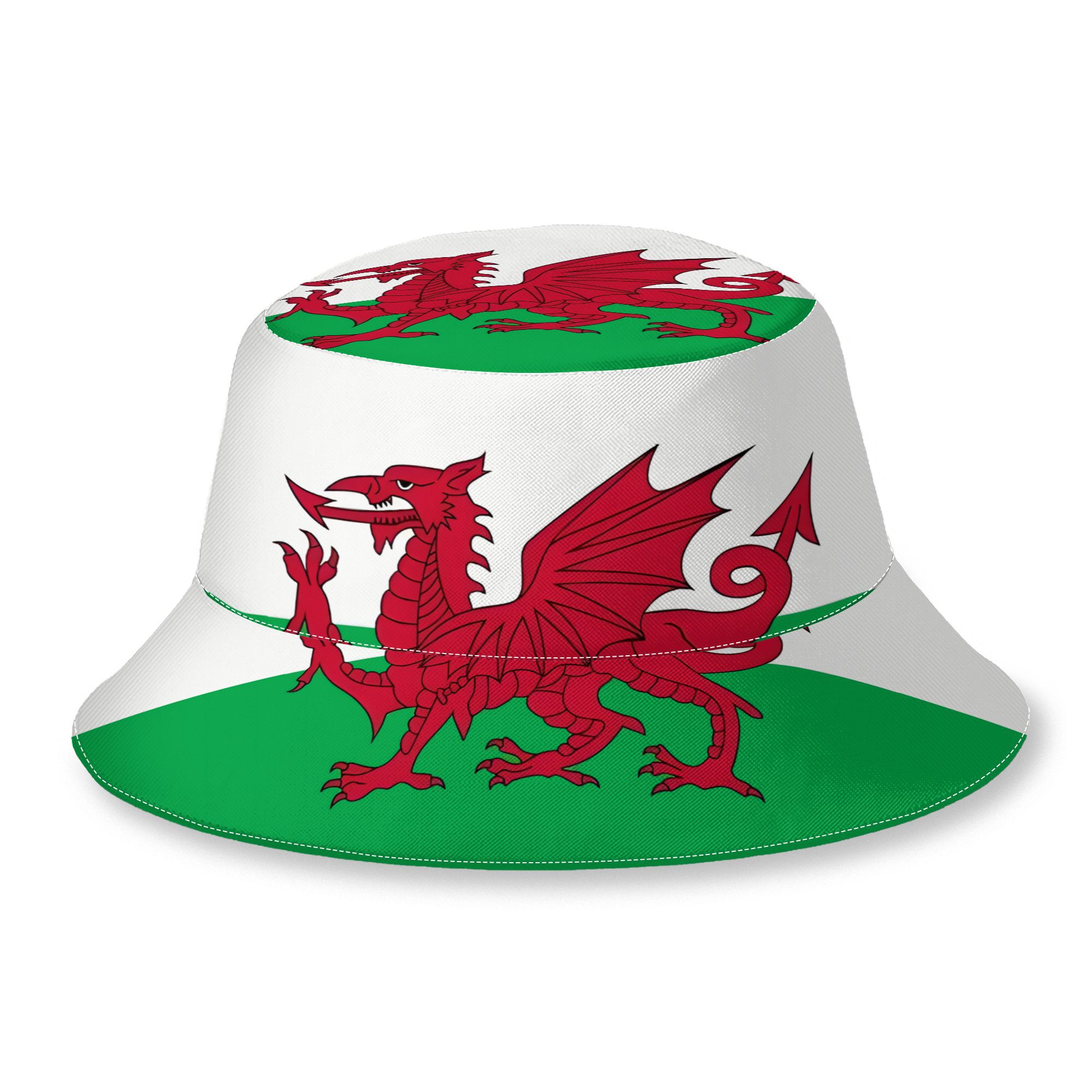 TEMU 2d Print Design Flag Of Welsh Flag Print Spring Summer Bucket Hat, Men Women Street Casual Bucket Hat