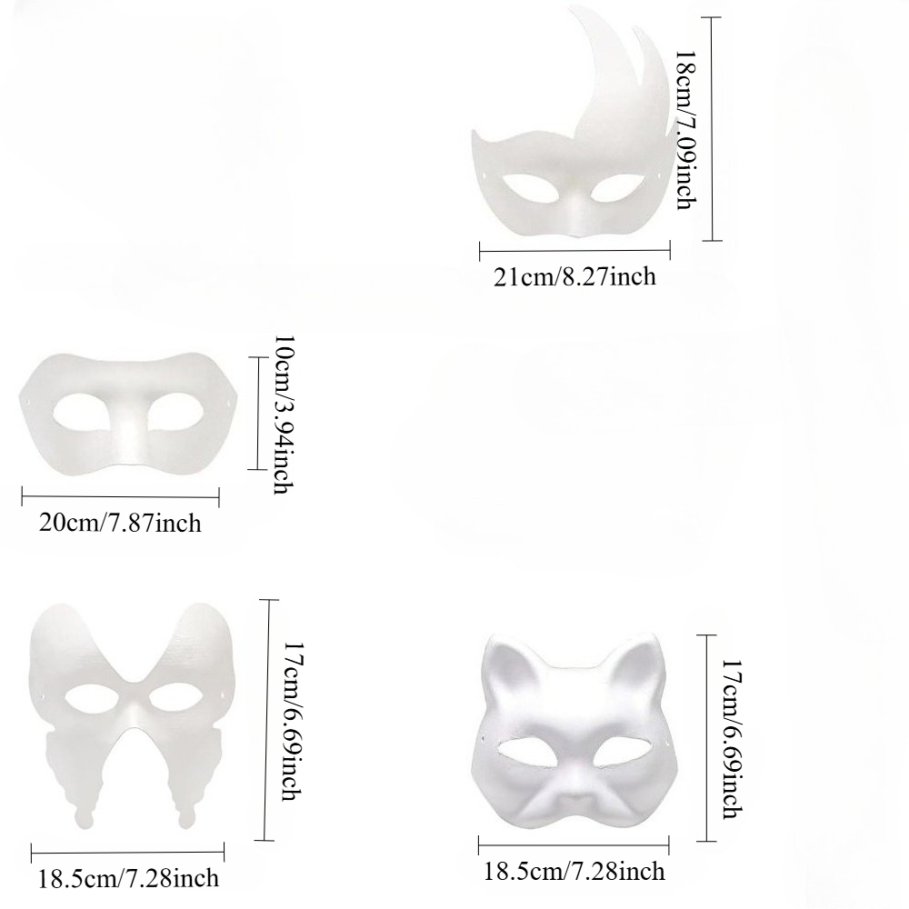 20pcs DIY Paper Mache Masks for Crafting