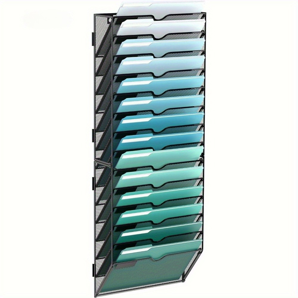 Daltack 14-tier Hanging File Organizer, Wall File Organizer, Organizes File Folders, Papers, Clipboards And Magazines, Office Cubicle Organization Solutions