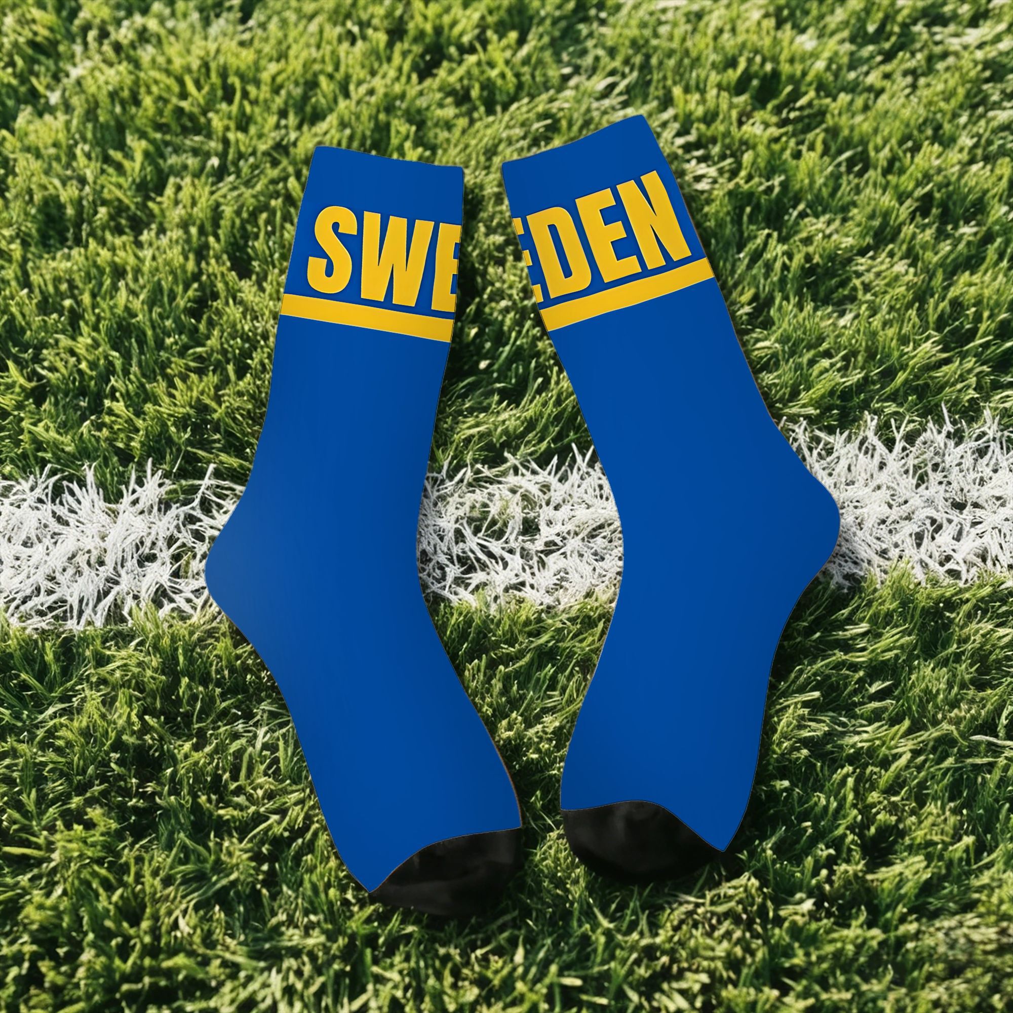 TEMU 1 Pair Hip Hop Vintage Sweden Soccer Football Sweden Crazy Men's Compression Socks Unisex Harajuku Pattern Printed Funny Novelty Essentials