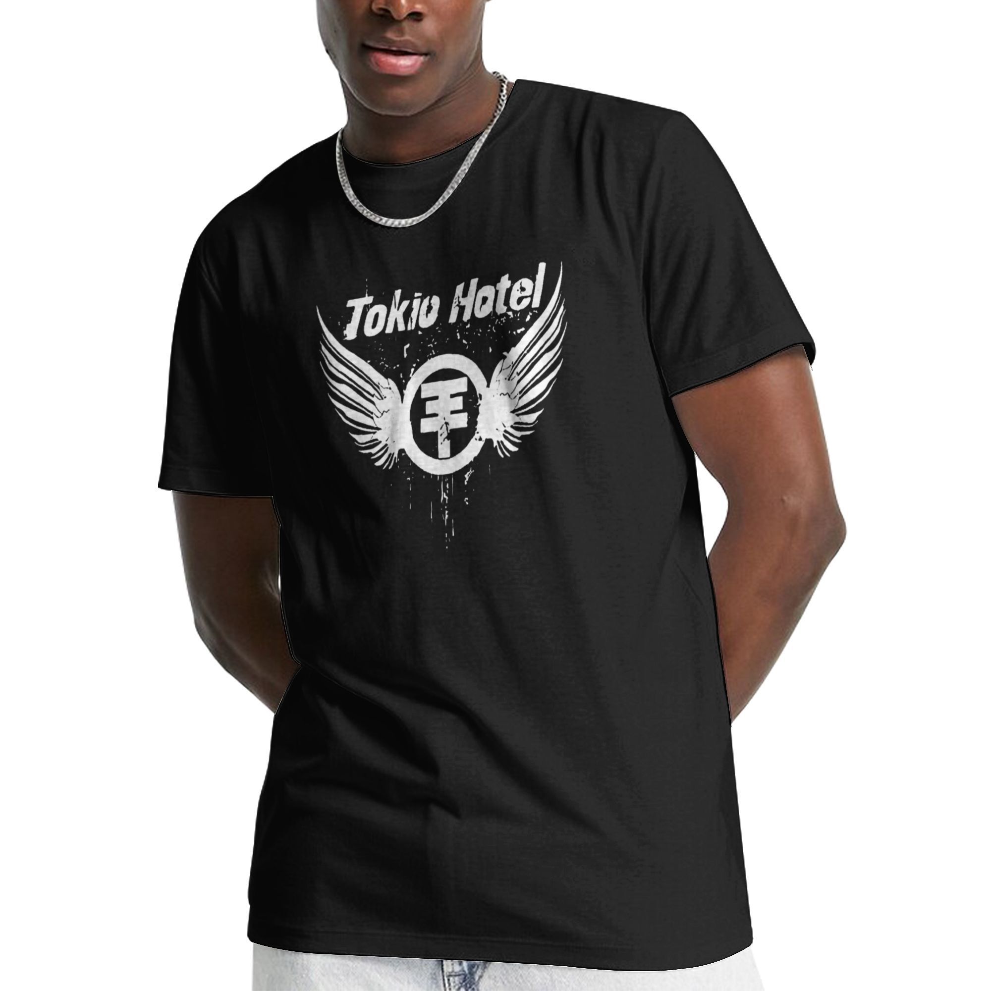 

Hotel Men's 100% Cotton Short Sleeve T-shirt Top Loose Tshirt