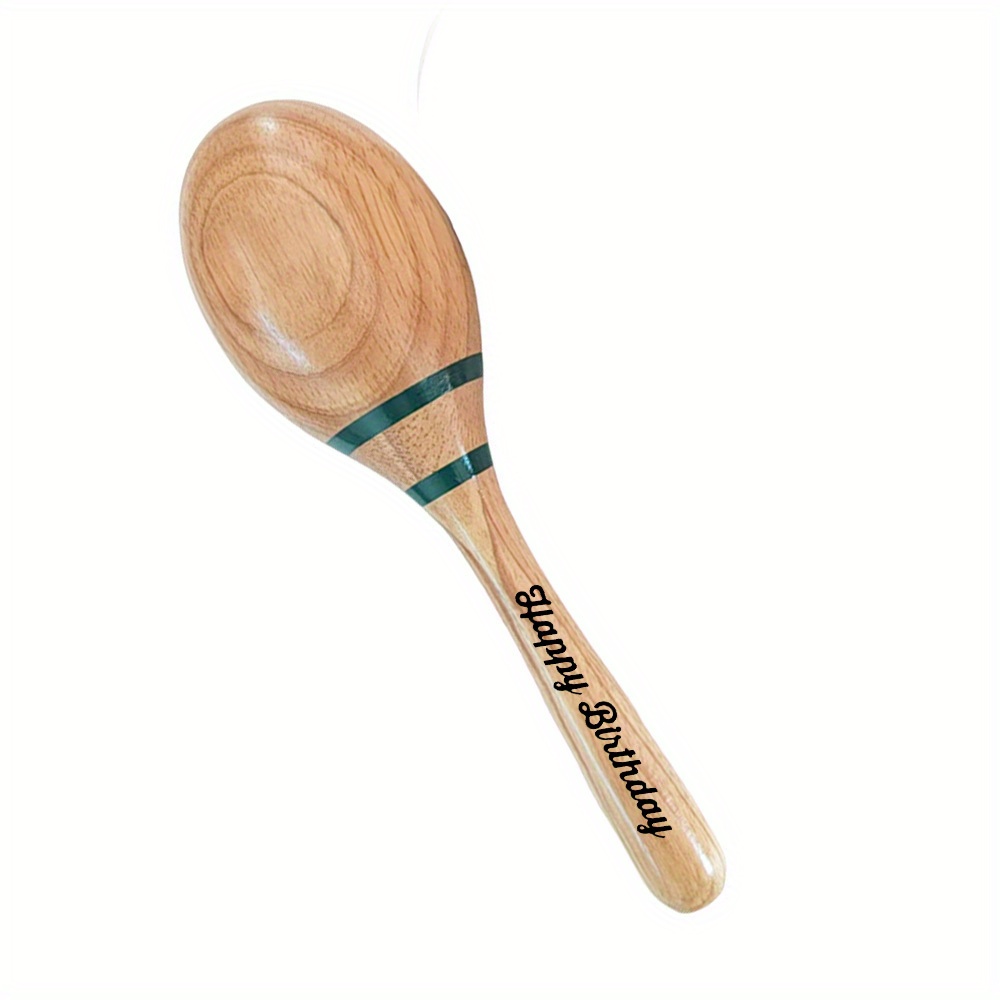 TEMU Personalized Wooden Shaker, Custom Name Or Text, Laser-engraved Lettering, Grip, , Enhances Hearing And Hand-eye Coordination, Highly Creative
