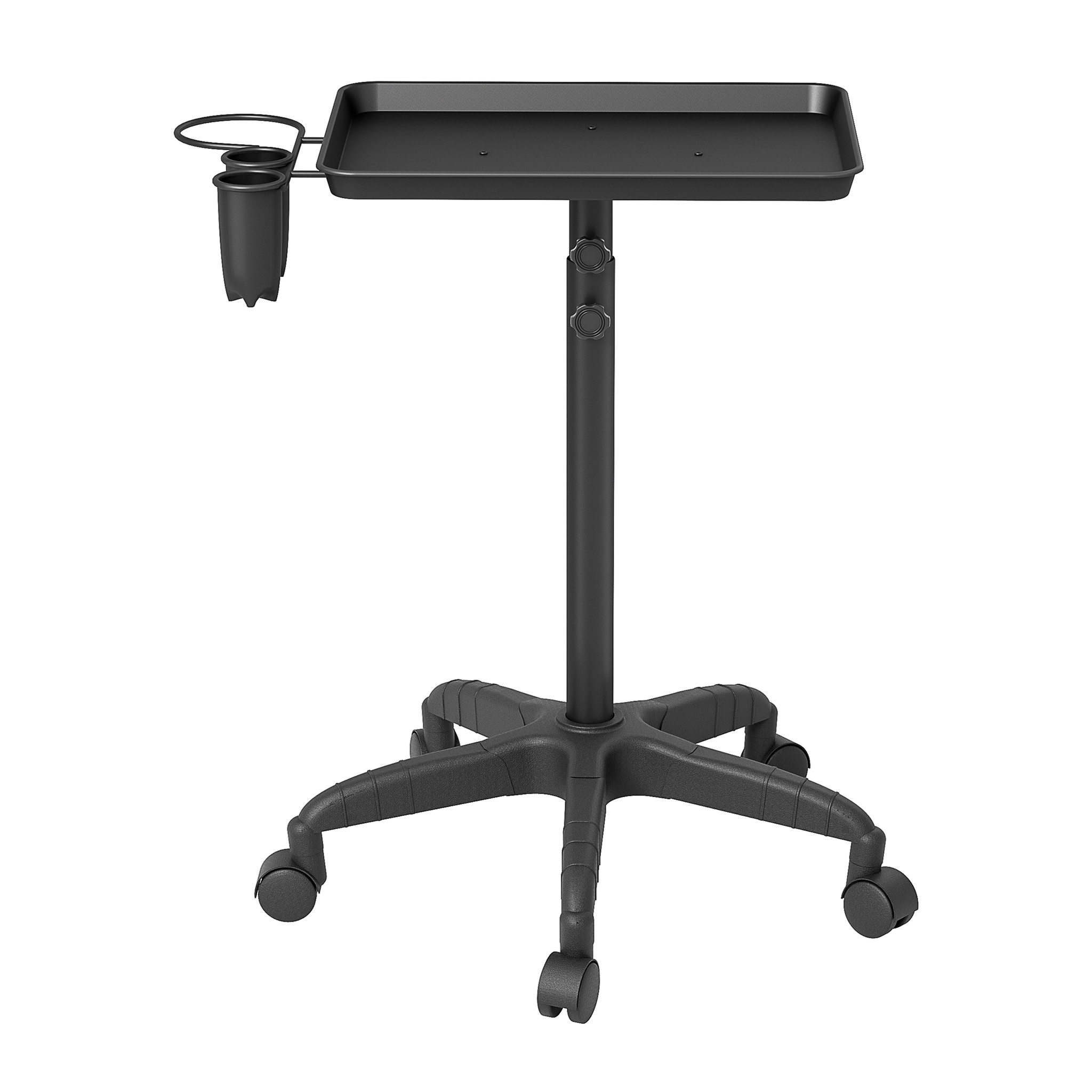 TEMU Chariot de Coiffure Réglable Robuste - Trolley à Hauteur Ajustable (28"-43") avec Roues, Plateau Supérieur Spacieux et Étagère Inférieure -