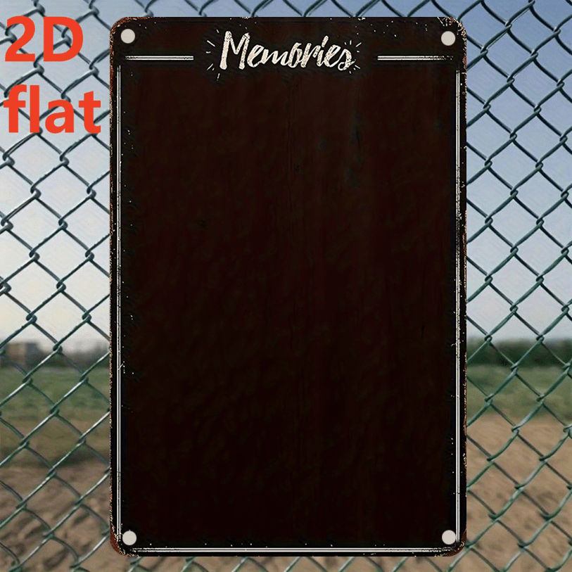 TEMU 2d Flat - 1pc 2d Plane Metal Wall Art, Measuring 20.32x30.48 Centimeters, Featuring An Inspirational Magnetic Memo Board. Easy To Hang With