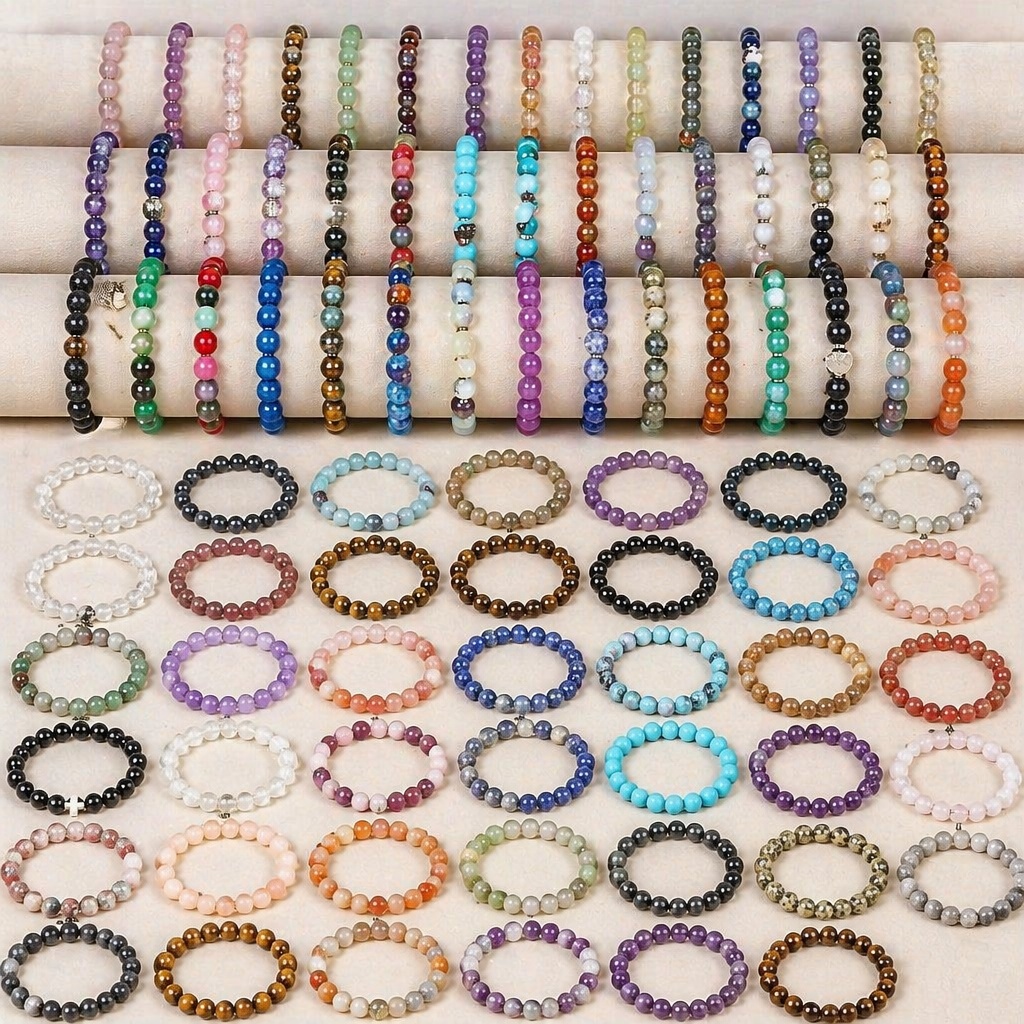 19pcs Bohemian Style Glass Bead Bracelet Set, Unisex