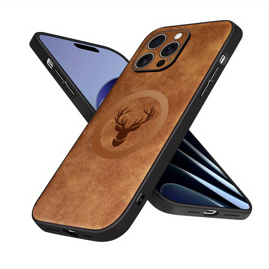 TEMU David's Deer, Luxury Leather Phone Case For Iphone 17 17air 17pro 17promax 16 15 15promax 14plus 13pro 12 11 Xsmax Xr 8 7plus Se2 Se3 Se4,