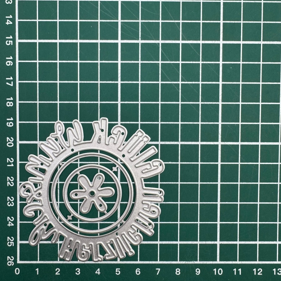 Image of German Texts And With Circles Of Flowers Metal Cutting Dies For Diy Scrapbooking Card Making Stencils Embossing Craft Decoration