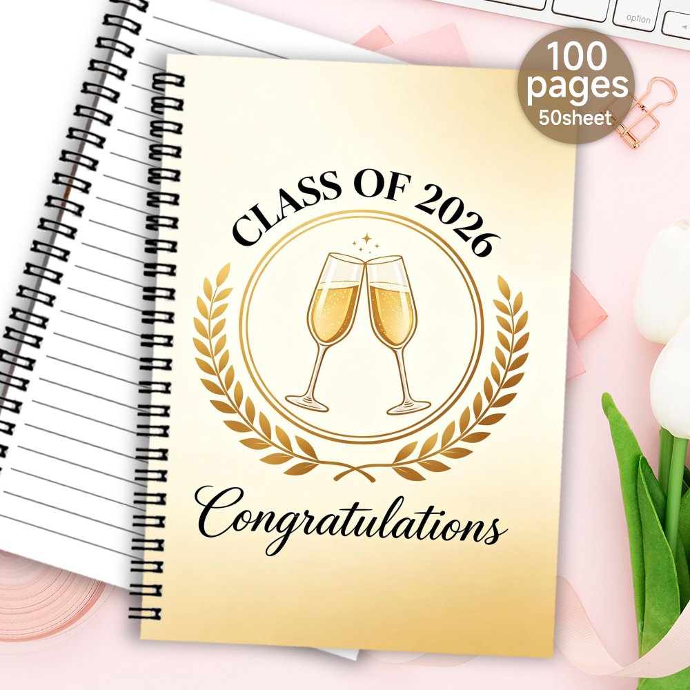 item picture 1pc class of 2026 graduation guestbook memory book spiral notebook with signature pages themed souvenir album suitable for graduation parties weddings birthdays meaningful gift for her him paper album for signature book