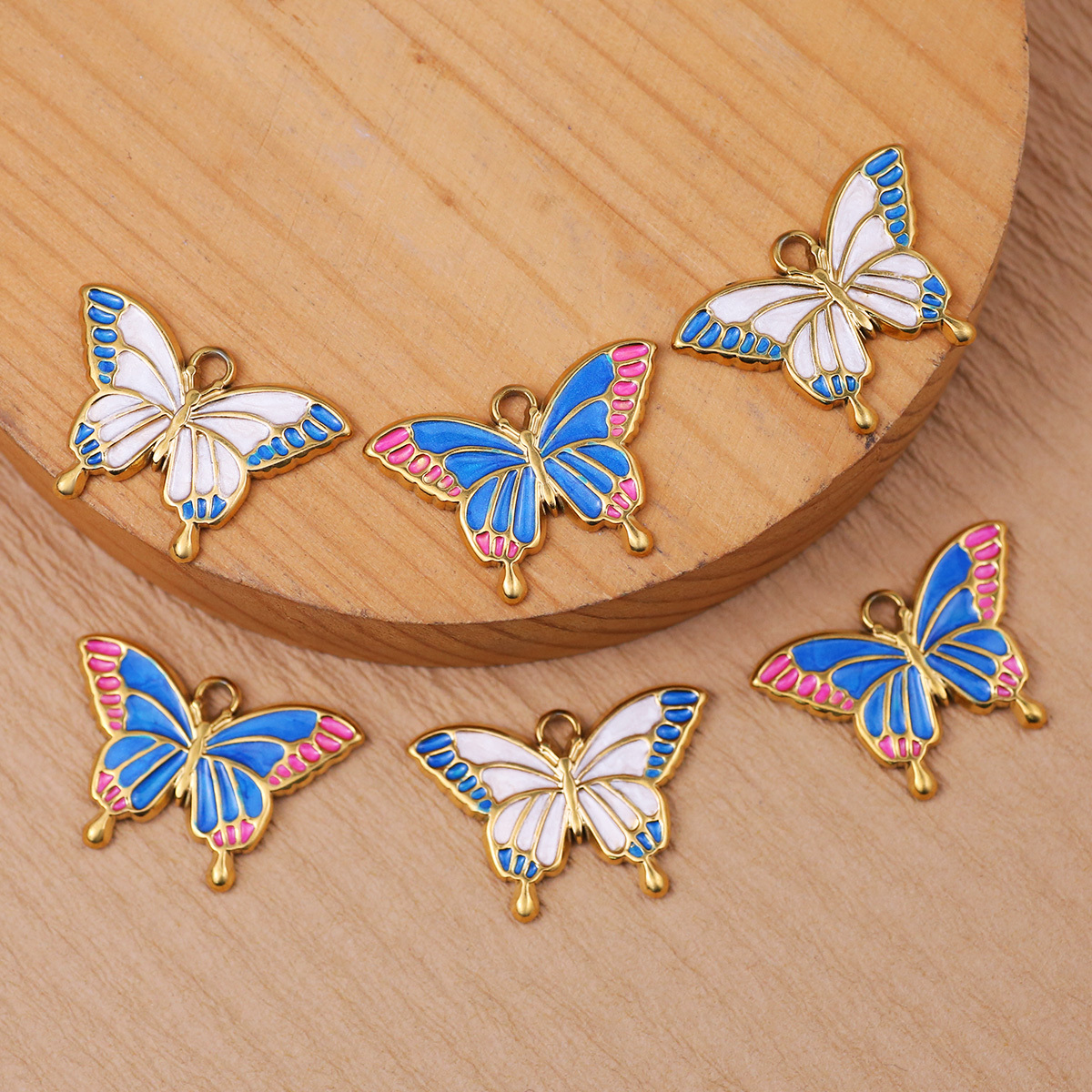 Stainless Steel Butterfly Shape Chain Ornament