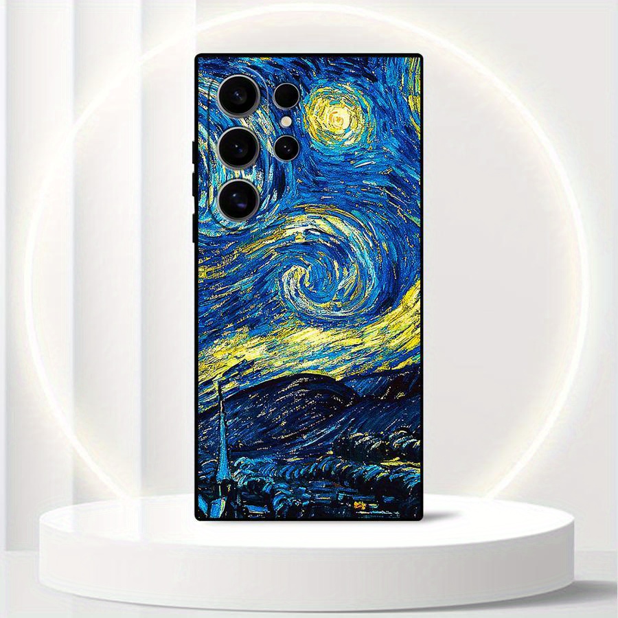 TEMU Phone Case: Compatible With S25 Ultra S24 S23 S22 Plus S21 S20 Fe Phone Case Van Gogh Starry Sky Art For Galaxy Note 20 Ultra Matte Shockproof