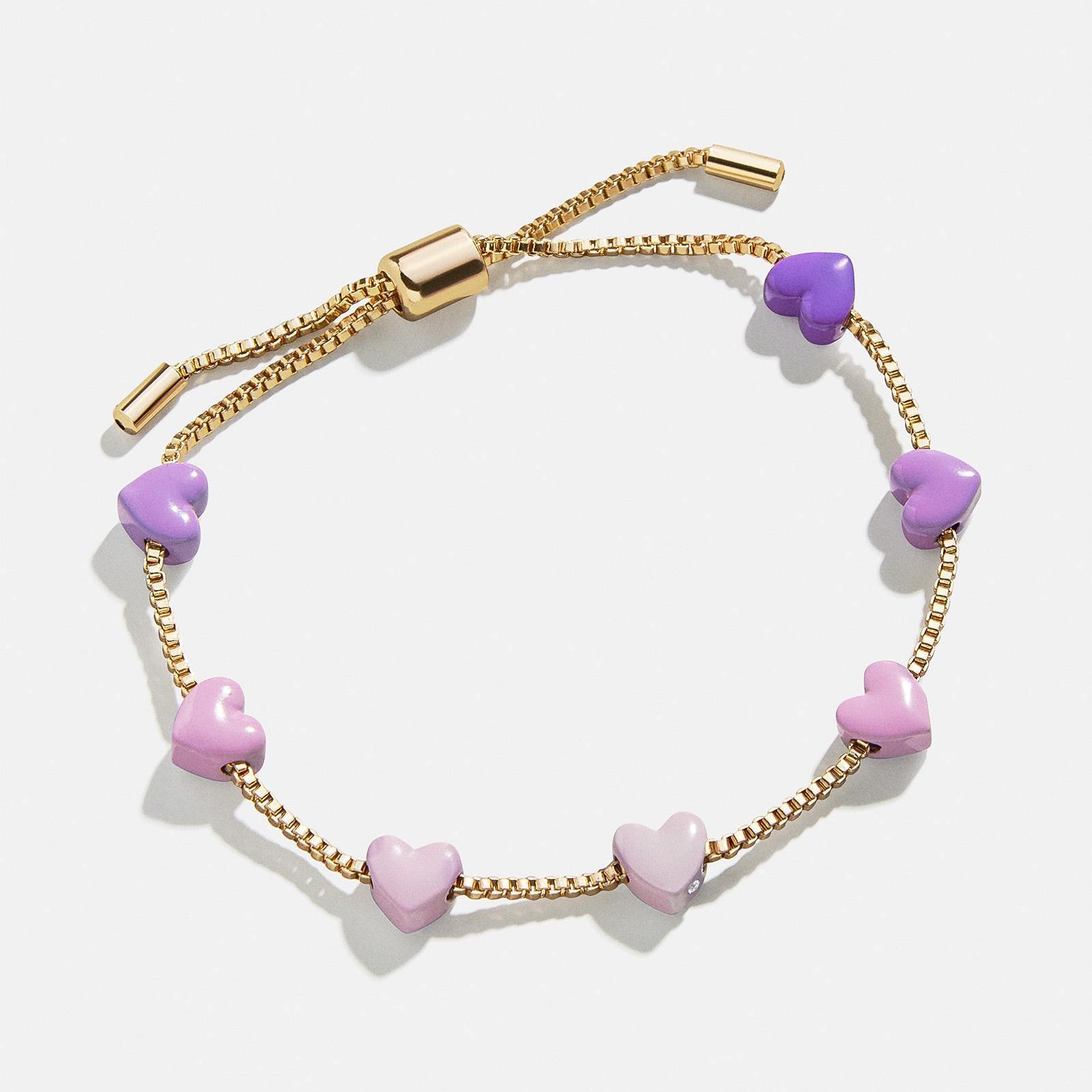 TEMU 18k Golden Plated Titanium Steel Bracelet, Adjustable Heart Gradient, Classic , Daily & Gift , Jewelry