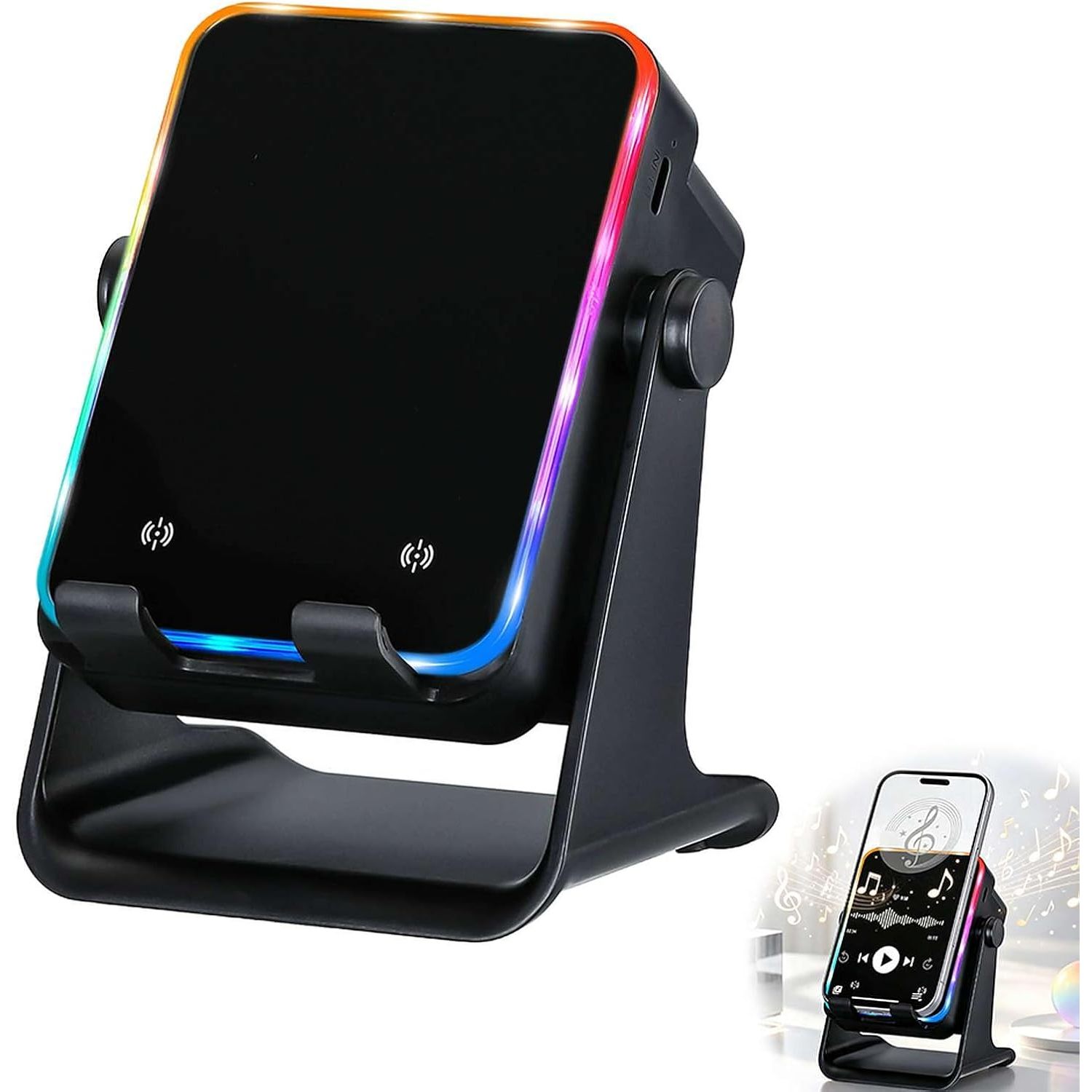 TEMU Induction Speaker With Phone Stand Wireless Wireless Audio | Phone Speakers Amplifier For Most Smartphones, Rechargeable, Gift For Birthday