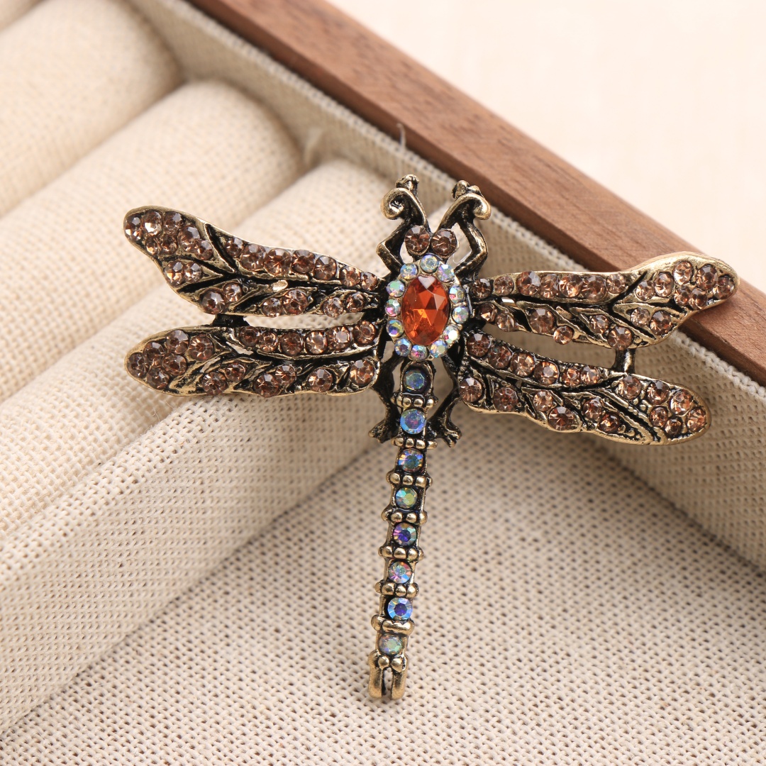 TEMU Baroque Luxury Beautiful Dragonfly Insect Design Brooch For Men And Women, Jewelry Additions, Wedding Holiday Party Couple's Surprise Gift