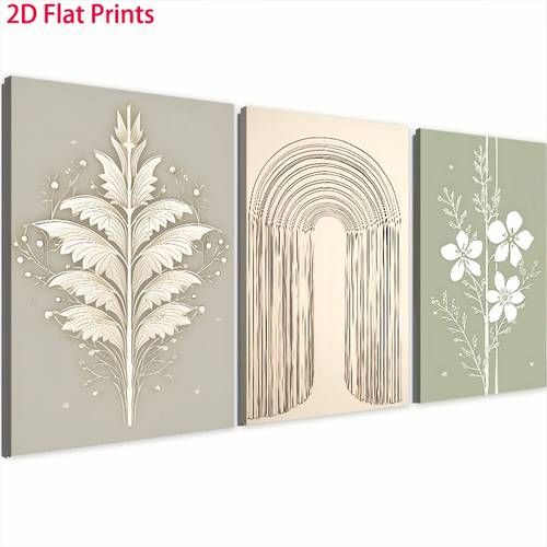 item picture 2d flat 2d flat 2d flat set of 3 wooden framed canvas art prints featuring stylish floral and abstract designs for home decor in living room bedroom and kitchen ideal gifts for halloween and christmas for