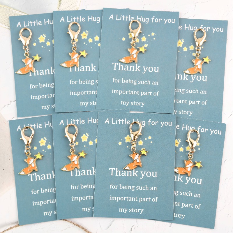 8 Cute Keychain Set, Comes With \"give You A \" Inspirational Card, Decorative Pack, Backpack , Car Keychain, Suitable For Gifts To On Thanksgiving Birthday, Wedding Anniversary