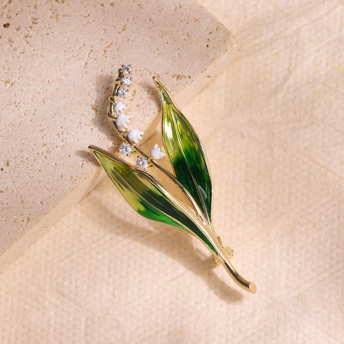 TEMU 1pc Enamel Lily Of The Valley Brooch, Brooch