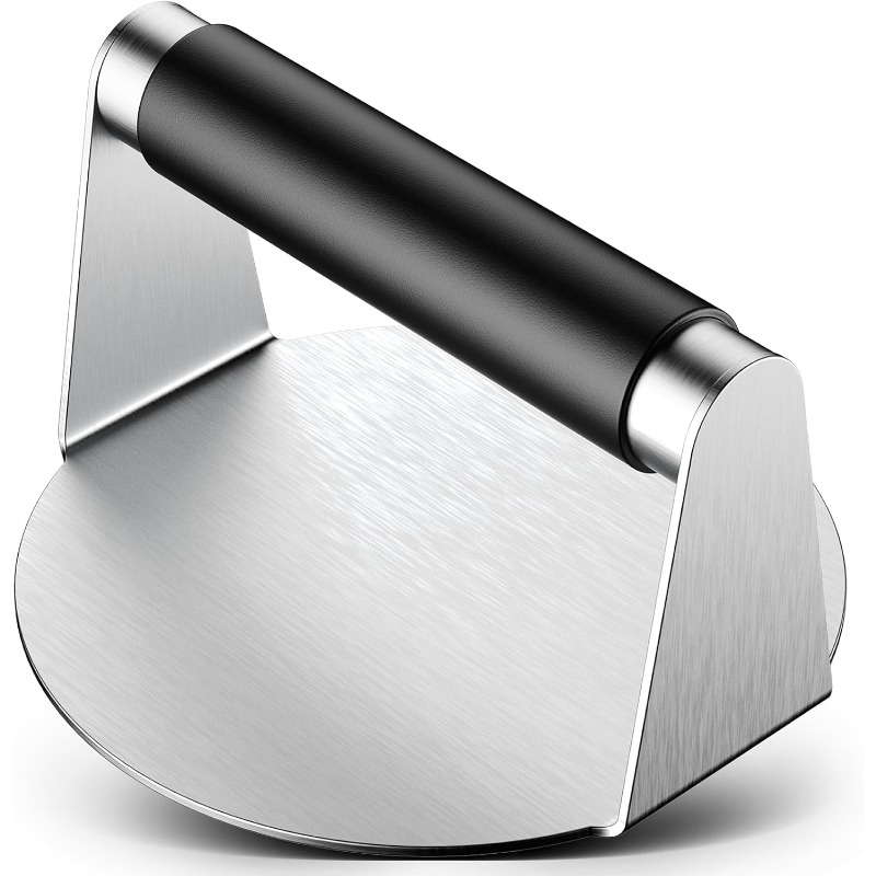 TEMU Stainless Steel Meat Press, Handheld Meat Smasher, Suitable For Grilling Pans And Frying Pans For Meat Cooking, Used To Make Hamburger Patties