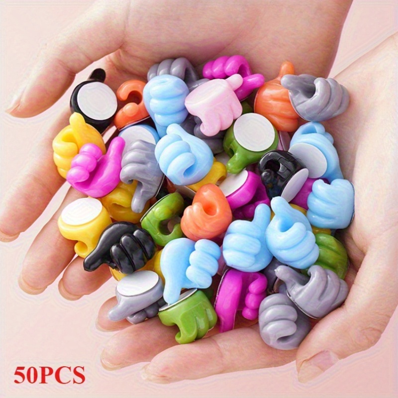 50pcs Thumb Charger Storage Mobile Phone Cable Data Cable Finger Multifunctional Hook Data Cable , Utility Hooks