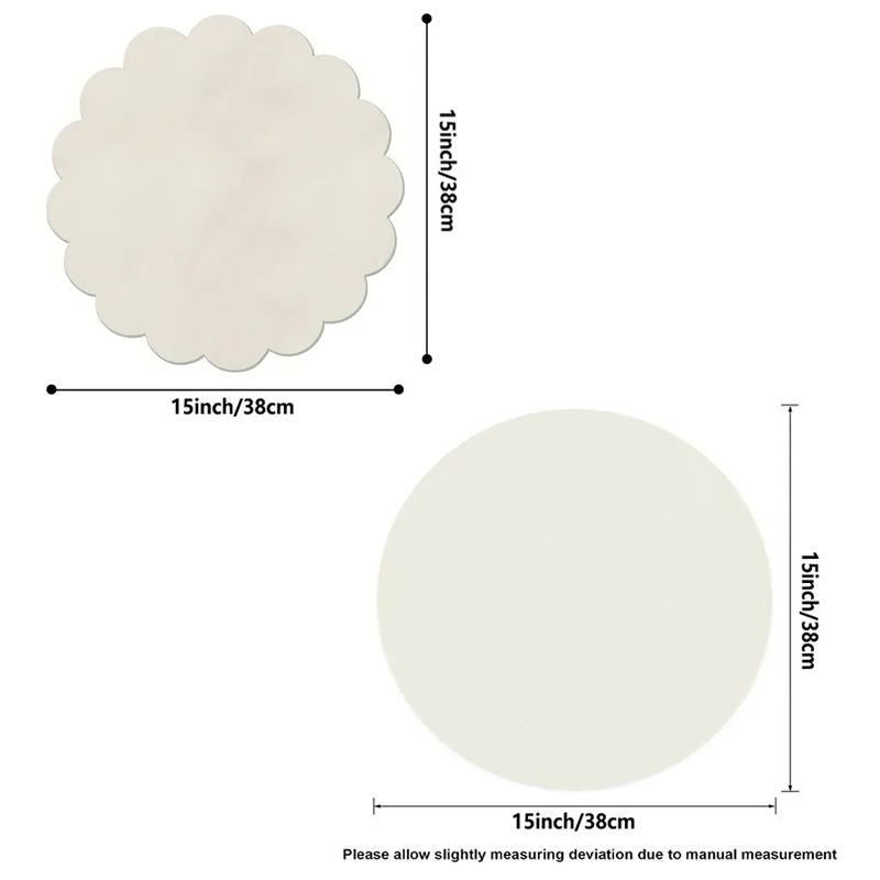 4pcs Wood Grain Round Placemats, Minimalist Style, 15x15 Inches / 38x38cm, Washable Placemats Suitable for Dining Tables, Holiday Decorations, Parties, Coffee Tables, Kitchen Tables, 15in X 15in, Universal Design, Perfect Gift for Chefs