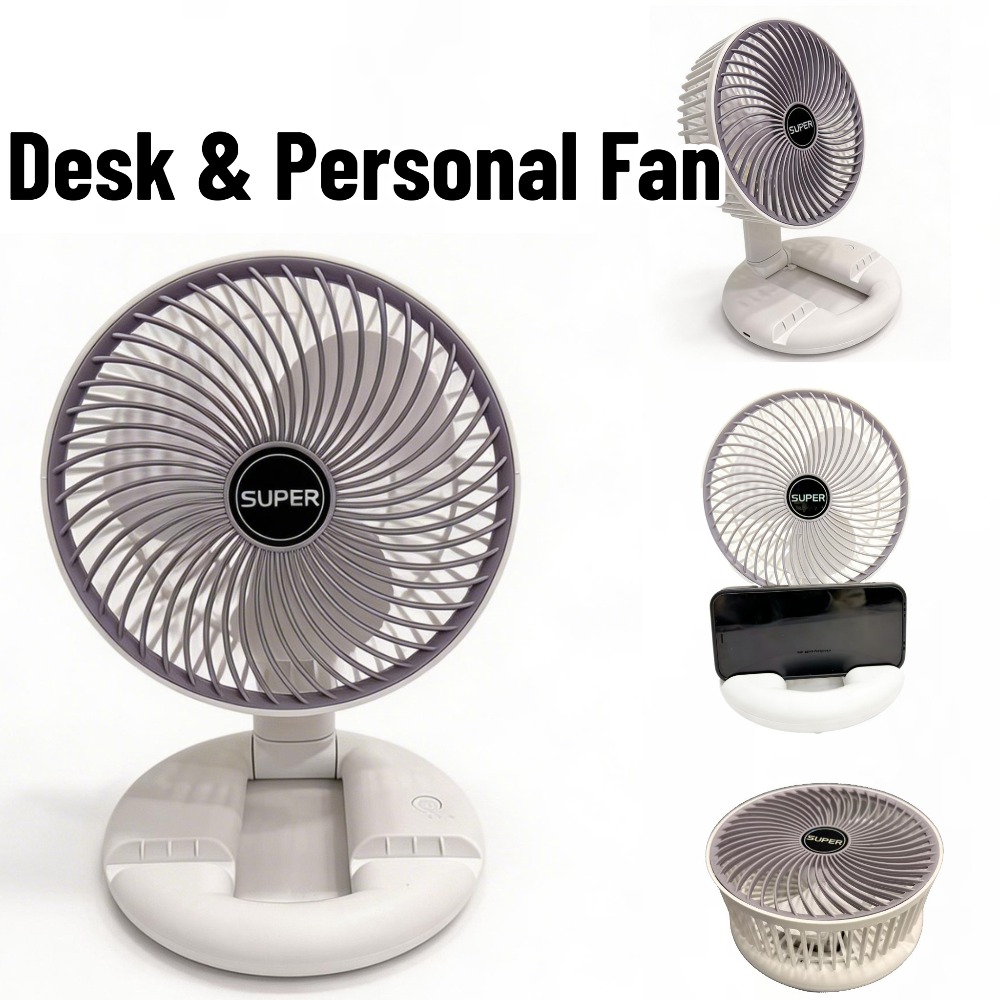   foldable desk fan   settings portable personal cooling fan with phone stand usb powered for home office bedroom summer travel and outdoor use