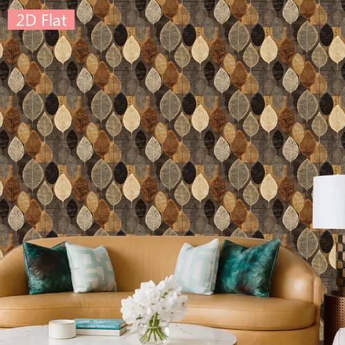 2d flat 1pc leaf pattern wall decor wallpaper textured design wall art decor stickers art modern fashion wall stickers life decoration wall stickers for restaurant living room bedroom