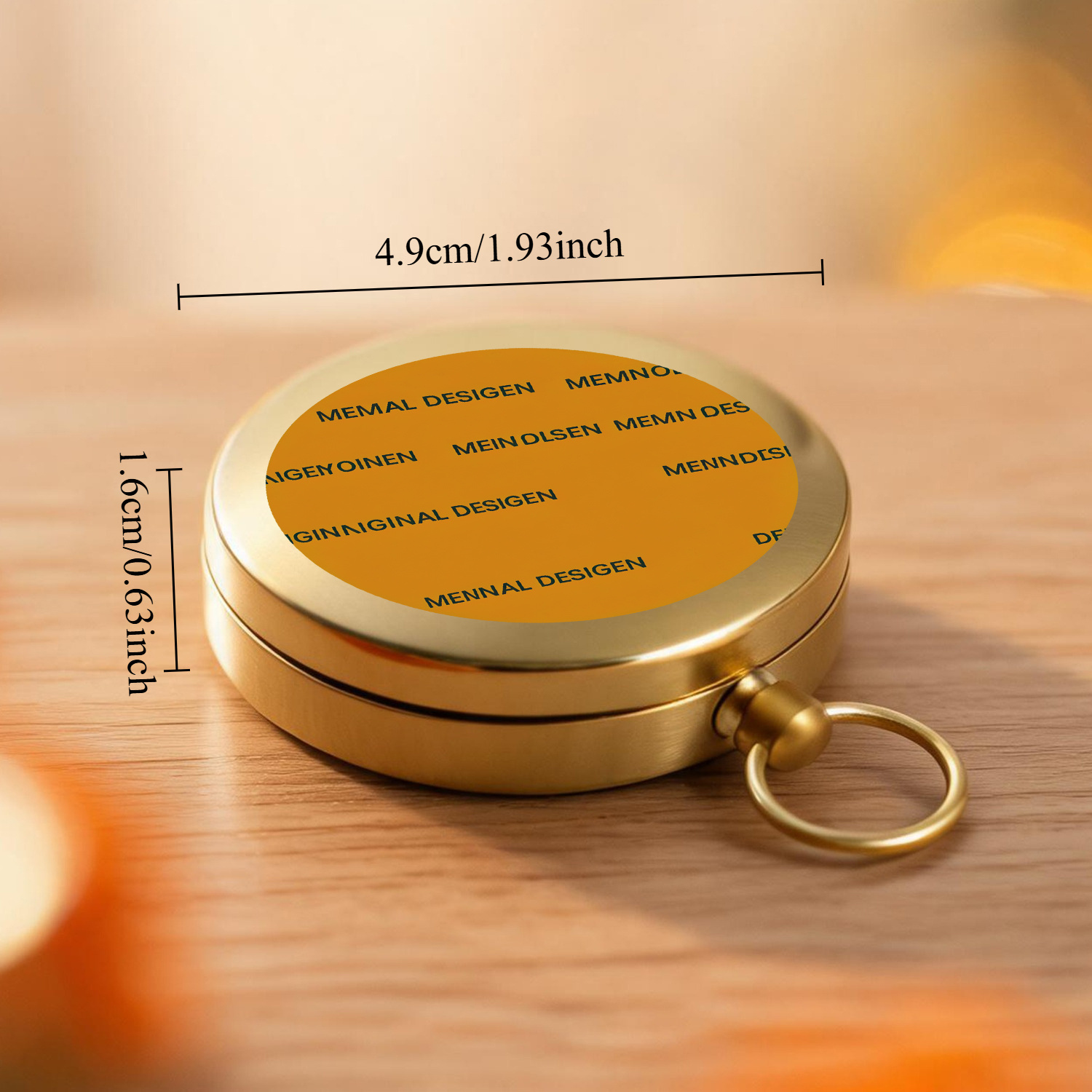 Vintage Pure Copper Design Inspired Pocket Compass with Key Ring