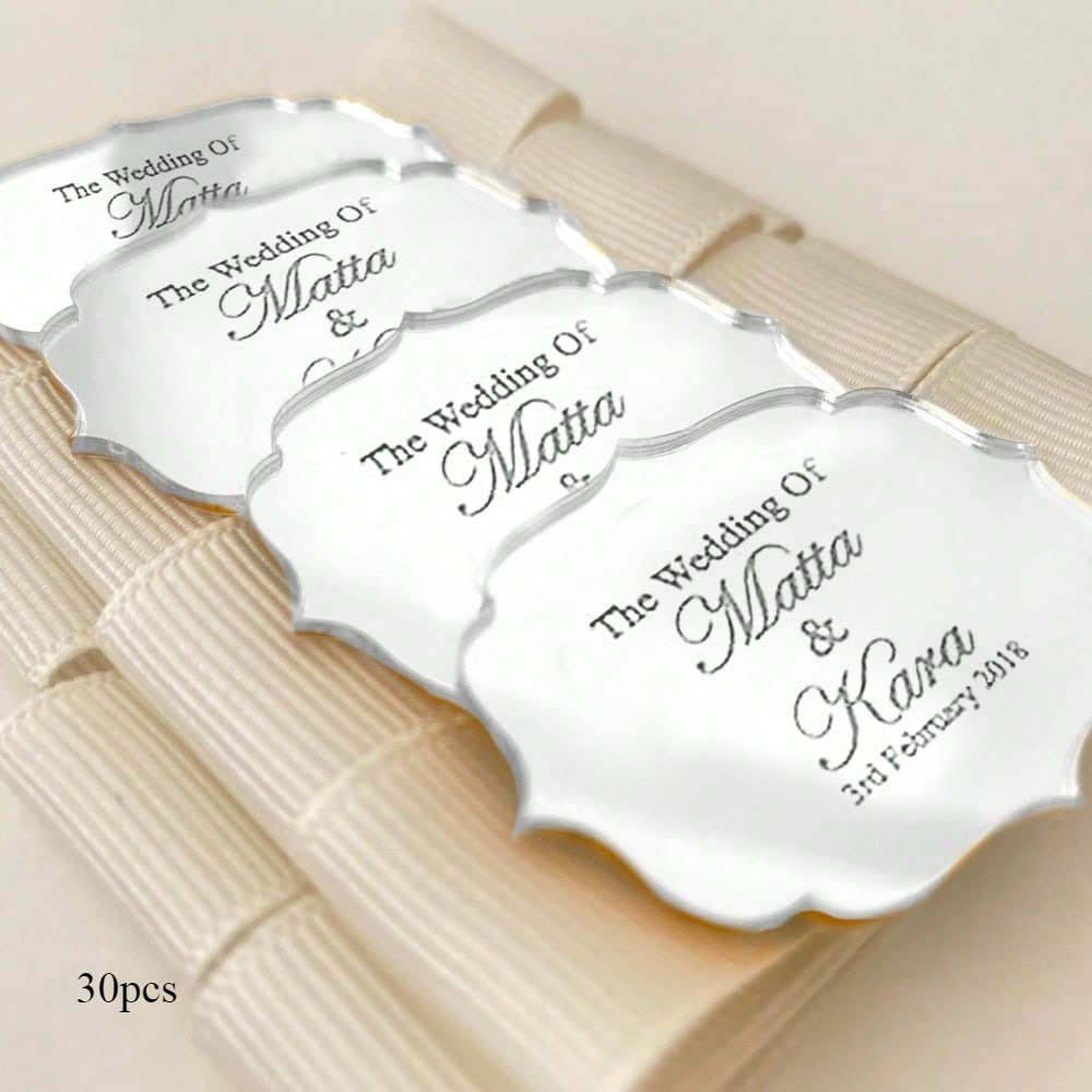 TEMU a specchio in acrilico personalizzata, etichette regalo per San, decorazioni per San, token per ricevimento, rettangolare con , a specchio "",
