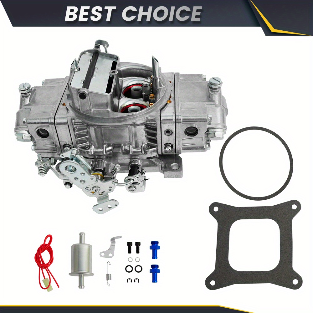 TEMU Br-67255 Carburetor 650cfm 4 For Chevy For Ford For For For For Plymouth For 4-bbl Carb Br-67255 Electric Choke, Mechanical Secondary 650cfm