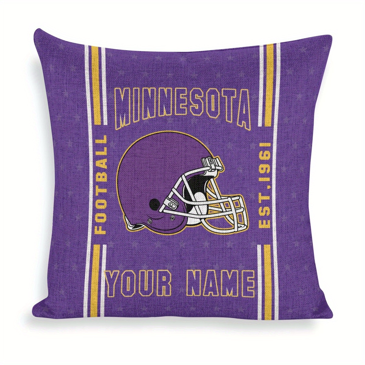 

1pc Football Personalized Pillowcase -, Square Polyester, Woven Cover For Home, Car, Bedroom, Sofa, Office - Gift - Multiple Sizes